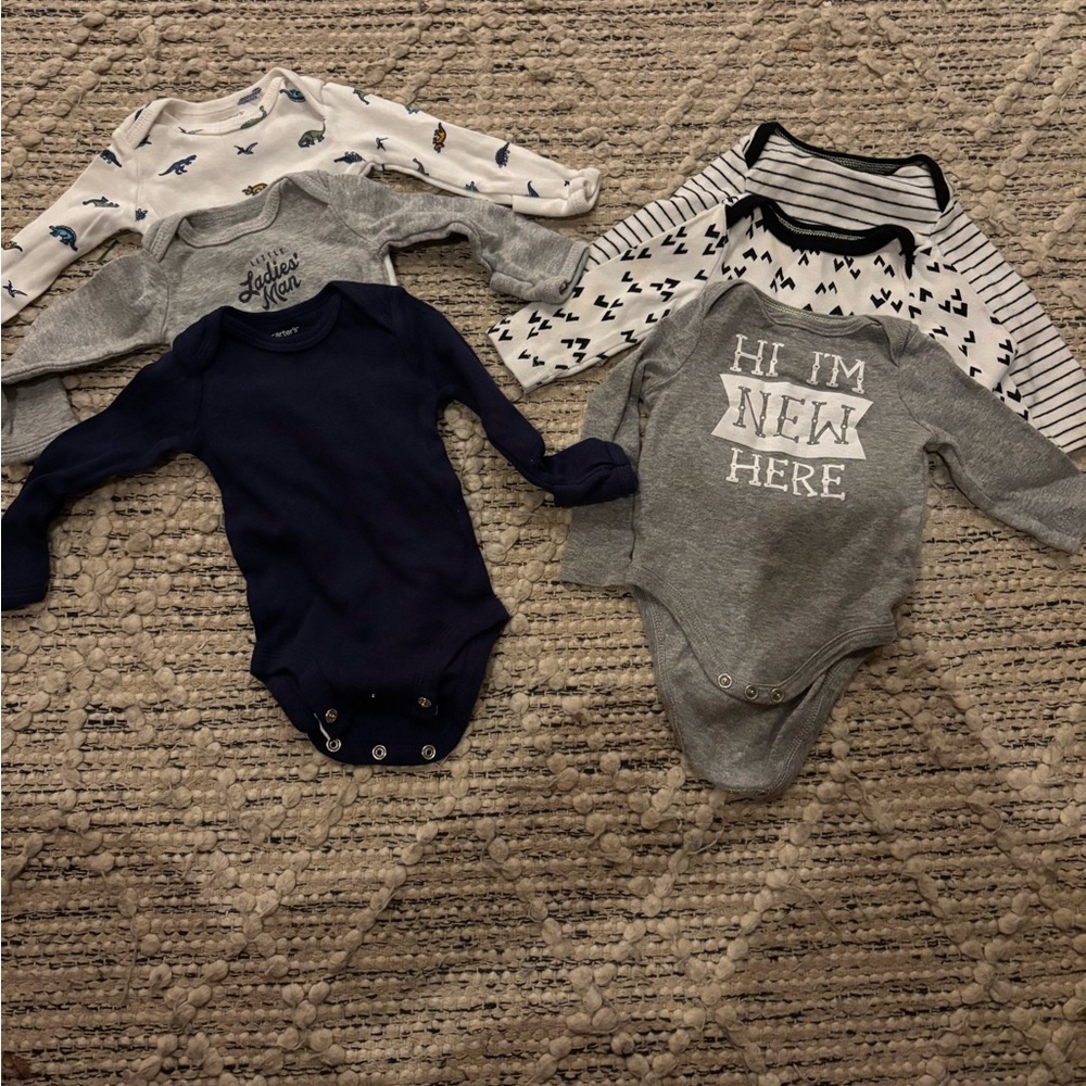 Assorted Long Sleeve Baby Bodysuits-bundle, lot newborn